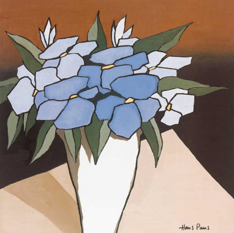 Elegant III White Modern Wood Framed Art Print with Double Matting by Paus, Hans