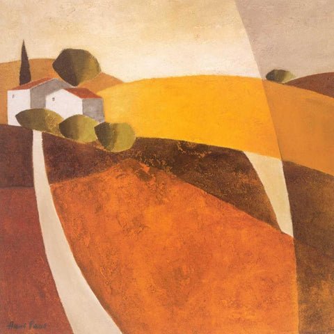 Country road I Black Modern Wood Framed Art Print by Paus, Hans