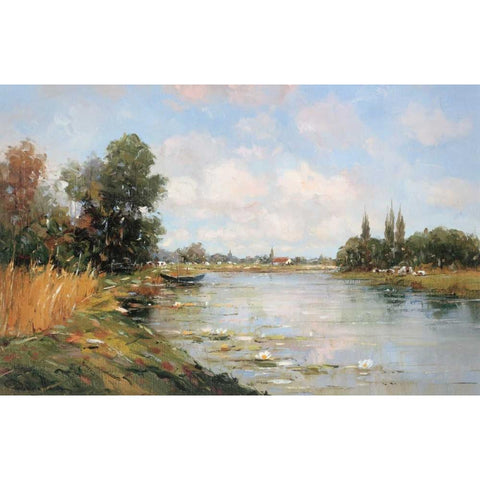 Aan de Waterkant I Black Modern Wood Framed Art Print by De Haan, Rob