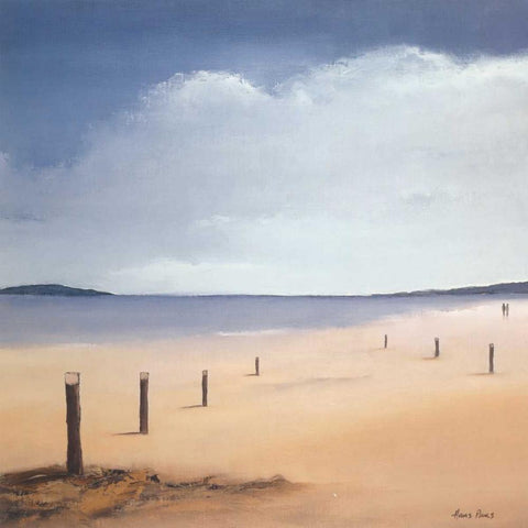 Along the beach II Gold Ornate Wood Framed Art Print with Double Matting by Paus, Hans