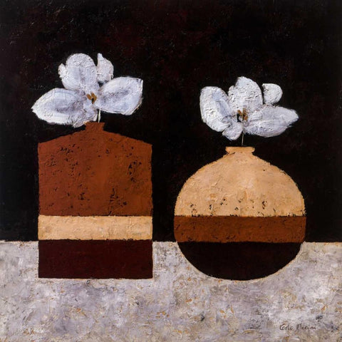 Simplicity III Black Ornate Wood Framed Art Print with Double Matting by Paus, Hans