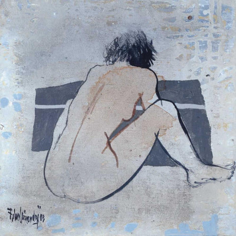 Studies from the nude I Black Modern Wood Framed Art Print with Double Matting by Vriesendorp, Heleen