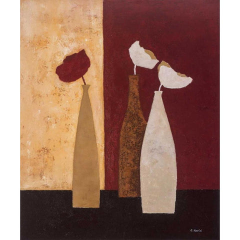 Scenery II Black Modern Wood Framed Art Print with Double Matting by Paus, Hans