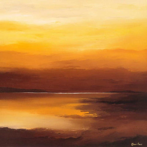 Evening sky II Black Modern Wood Framed Art Print with Double Matting by Paus, Hans