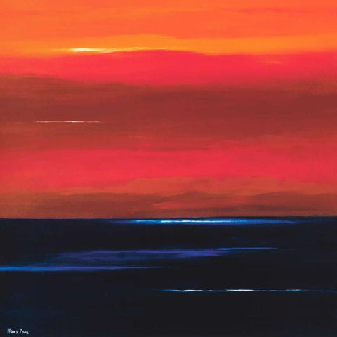 Afterglow I Black Modern Wood Framed Art Print by Paus, Hans