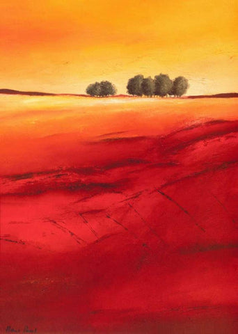 Tree Timberline II White Modern Wood Framed Art Print with Double Matting by Paus, Hans