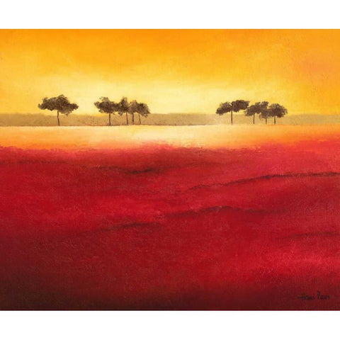 Tree Timberline III Gold Ornate Wood Framed Art Print with Double Matting by Paus, Hans