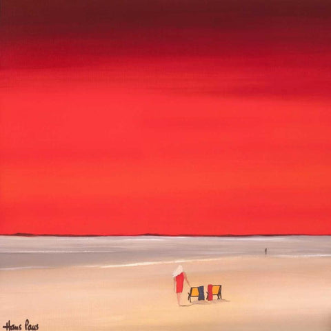 Good times II White Modern Wood Framed Art Print with Double Matting by Paus, Hans