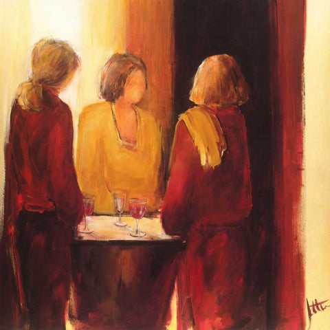 Meeting place I White Modern Wood Framed Art Print with Double Matting by Roseboom, Jettie