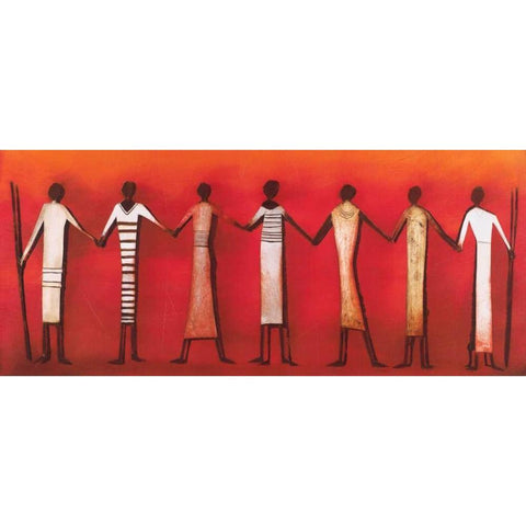 Figuras I Black Modern Wood Framed Art Print with Double Matting by Noordhuis, Jan Eelse