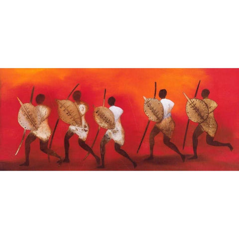 Figuras II White Modern Wood Framed Art Print by Noordhuis, Jan Eelse