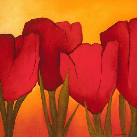 Be in full bloom II Black Modern Wood Framed Art Print by Schrooten, Andre