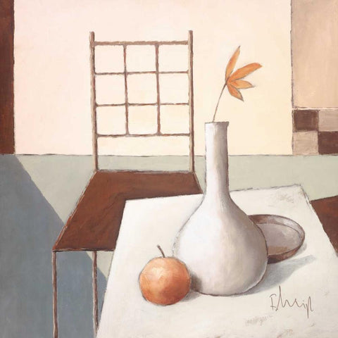 Still life in grey IV Black Modern Wood Framed Art Print by Heigl, Franz