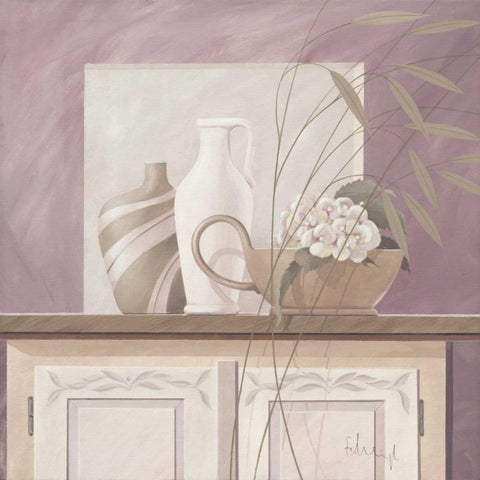 Pastel colours I Black Modern Wood Framed Art Print with Double Matting by Heigl, Franz