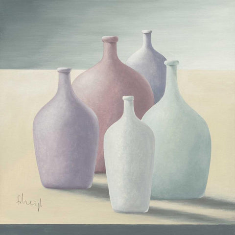 In a row I White Modern Wood Framed Art Print by Heigl, Franz