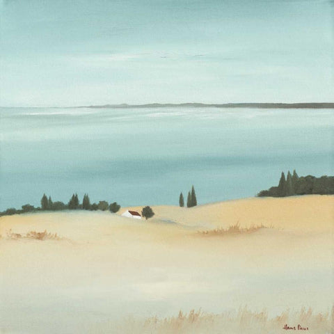 Day break II White Modern Wood Framed Art Print with Double Matting by Paus, Hans