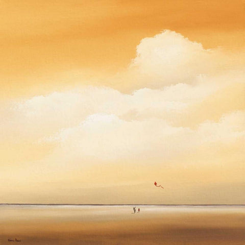 Flying high White Modern Wood Framed Art Print with Double Matting by Paus, Hans