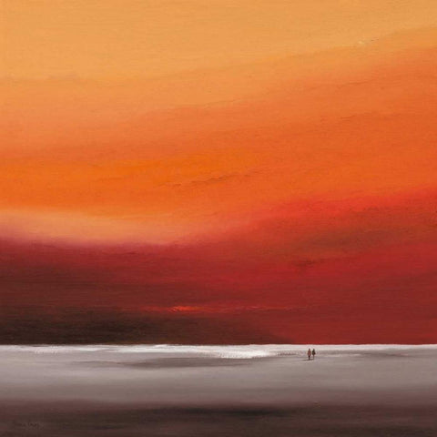 Attractive red II Black Modern Wood Framed Art Print by Paus, Hans