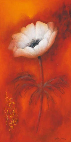 Anemone I White Modern Wood Framed Art Print with Double Matting by Jansma, Betty