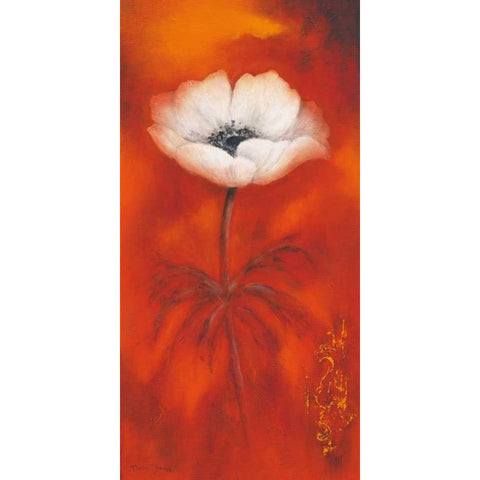 Anemone II White Modern Wood Framed Art Print by Jansma, Betty