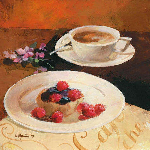 Cafe Grande IV Gold Ornate Wood Framed Art Print with Double Matting by Haenraets, Willem