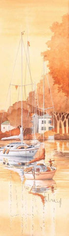 Seaside III White Modern Wood Framed Art Print with Double Matting by Franz, Heigl