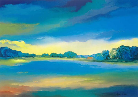 Timeless II White Modern Wood Framed Art Print with Double Matting by Paus, Hans