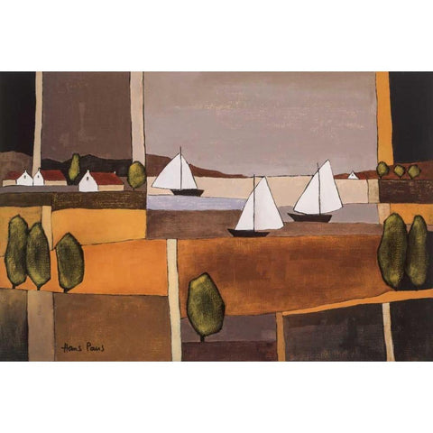 Skyline I Black Modern Wood Framed Art Print by Paus, Hans