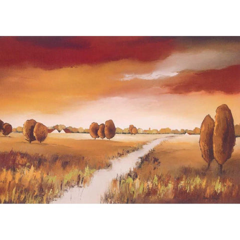 Down the river I Black Modern Wood Framed Art Print by Paus, Hans