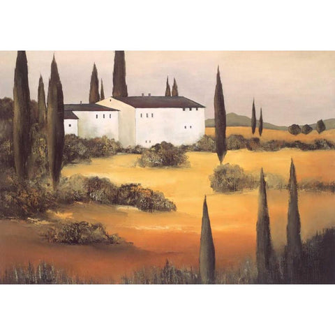 Twilight I Gold Ornate Wood Framed Art Print with Double Matting by Paus, Hans