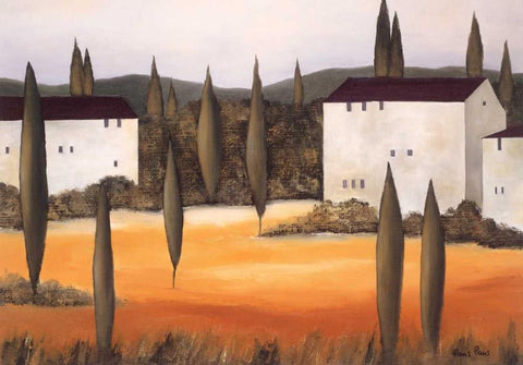 Twilight II White Modern Wood Framed Art Print with Double Matting by Paus, Hans