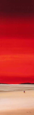 Only for us II White Modern Wood Framed Art Print with Double Matting by Paus, Hans