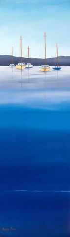 Waterline I Black Ornate Wood Framed Art Print with Double Matting by Paus, Hans