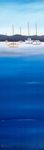 Waterline II Black Ornate Wood Framed Art Print with Double Matting by Paus, Hans