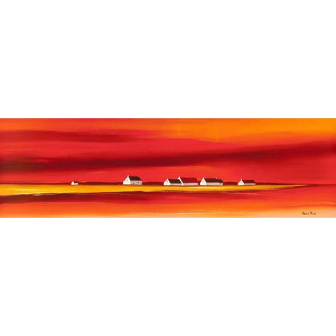 Sundown II Black Modern Wood Framed Art Print by Paus, Hans