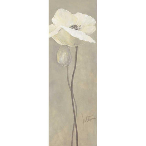 Poppy in white IV Gold Ornate Wood Framed Art Print with Double Matting by Roseboom, Jettie