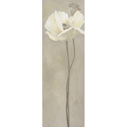 Poppy in white V Black Modern Wood Framed Art Print with Double Matting by Roseboom, Jettie