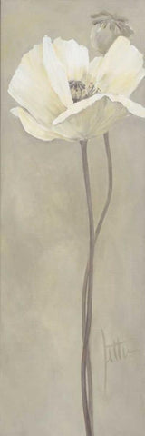 Poppy in white V Black Ornate Wood Framed Art Print with Double Matting by Roseboom, Jettie