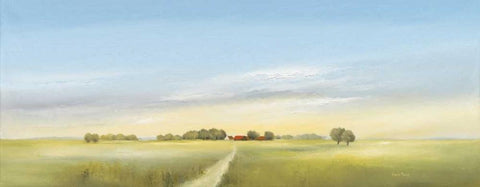 Lowlands II White Modern Wood Framed Art Print with Double Matting by Paus, Hans