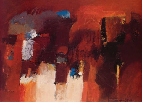 Open place in landscape II Black Ornate Wood Framed Art Print with Double Matting by den Boon, Theo