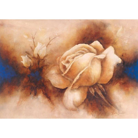 Rose II Black Modern Wood Framed Art Print by Jansma, Betty