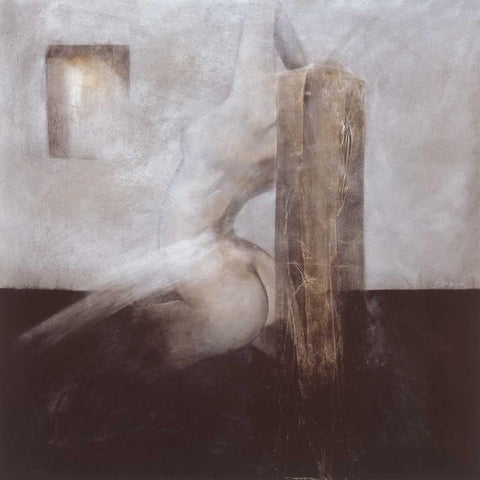 Dancing White Modern Wood Framed Art Print by Emanuel, Beate