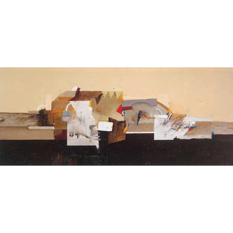 Colorfull Landscape Black Modern Wood Framed Art Print by den Boon, Theo