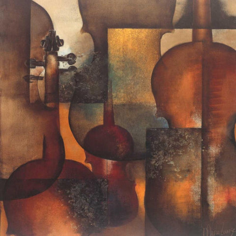Ode to Music II Black Ornate Wood Framed Art Print with Double Matting by Oudkerk, Marie-Louise