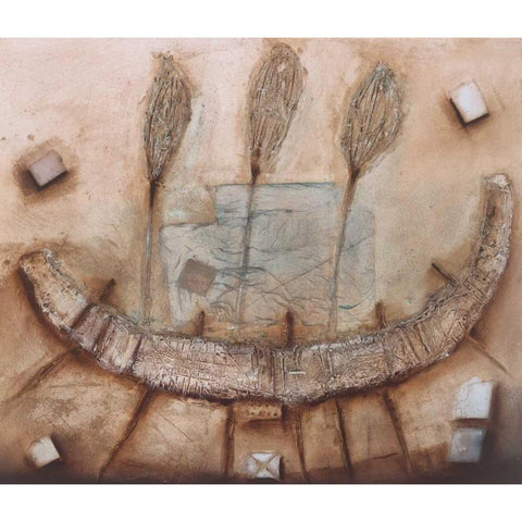 Stoneage I Gold Ornate Wood Framed Art Print with Double Matting by Noordhuis, Jan Eelse