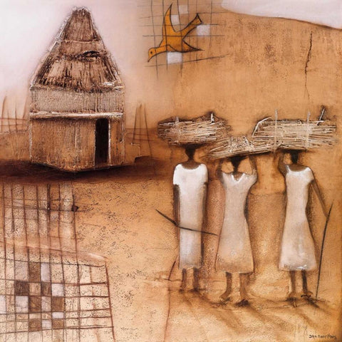 Harvest time I Black Modern Wood Framed Art Print with Double Matting by Noordhuis, Jan Eelse