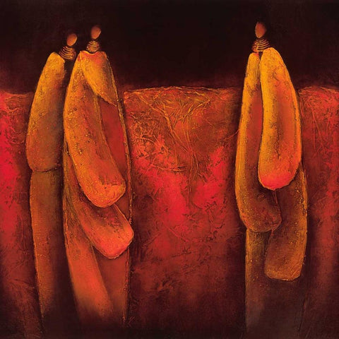 Personages I White Modern Wood Framed Art Print with Double Matting by Optendrees, Liesbeth