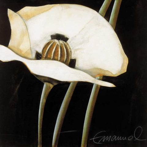 Excellent II White Modern Wood Framed Art Print with Double Matting by Emanuel, Beate