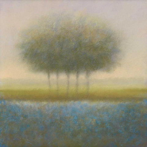 Blue group of trees Black Modern Wood Framed Art Print by Dolieslager, Hans