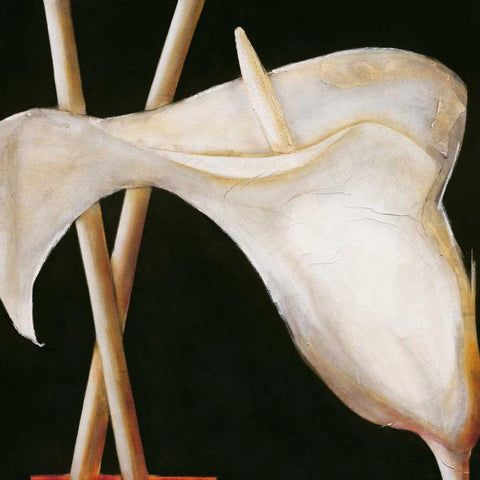 Lily in sepia II White Modern Wood Framed Art Print with Double Matting by Emanuel, Beate